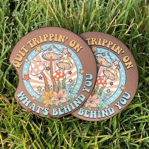 Quit Trippin Mushrom Car Coaster Set | Car Accessories